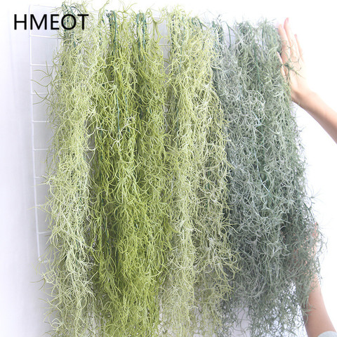 107cm Air herbe plantes vertes longue vigne suspendus rotin fleur artificielle en plastique herbe plafond suspendus vigne décor pour la maison mur ► Photo 1/6