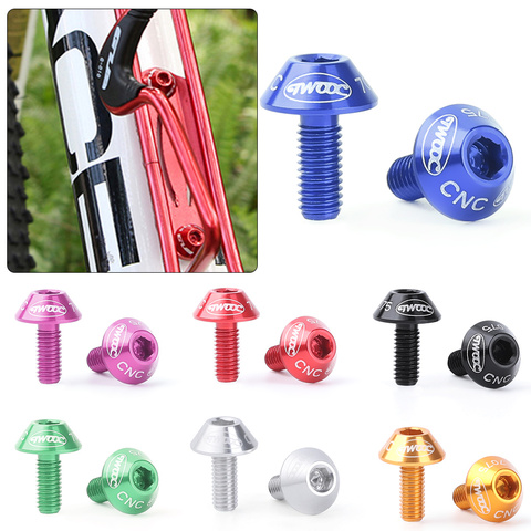 2 pièces en alliage d'aluminium Durable M5 * 12mm vis vélo bouteille d'eau porte-Cage vis boulons pour les accessoires de vélo ► Photo 1/6