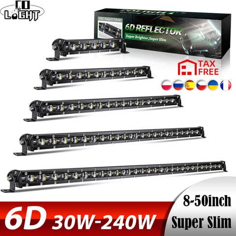 CO lumière 6D 30W 60W 90W 120W 150W 180W 210W 240W LED barre lumineuse de travail Offroad Led feux de travail 12V 24V barre de Led pour Niva 4X4 ATV SUV ► Photo 1/6