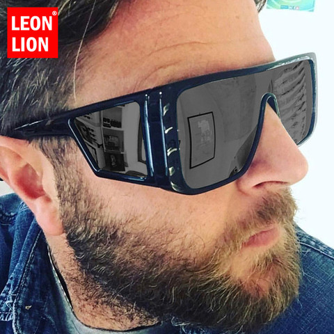 LeonLion surdimensionné lunettes De soleil hommes 2022 carré lunettes De soleil pour hommes/femmes Vintage lunettes hommes luxe Oculos De Sol Feminino ► Photo 1/6