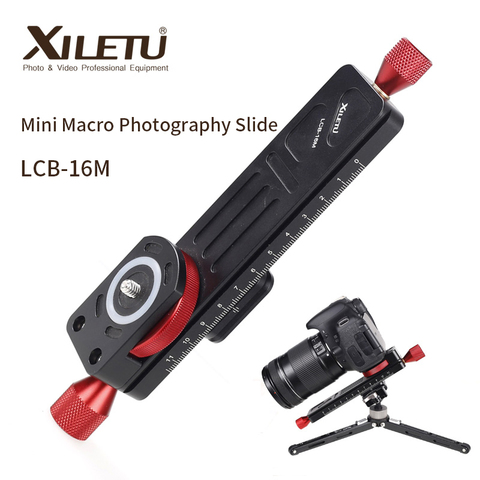 XILETU LCB-16M Mini Macro photographie Rail curseur table Portable diapositive pour appareil photo Macro Time-lapse photographie ARCA suisse ► Photo 1/6