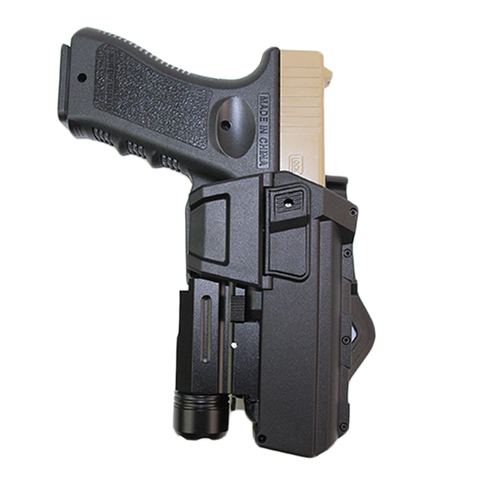 Étuis tactiques Airsoft pour pistolet mobile pour Glock 17 18 avec lampe de poche ou étui monté au Laser ► Photo 1/6