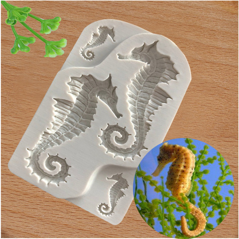 Hippocampe/cheval de mer Silicone moule Fondant Sugarcraft gâteau décoration outils chocolat Gumpaste gelée moule k597 ► Photo 1/4