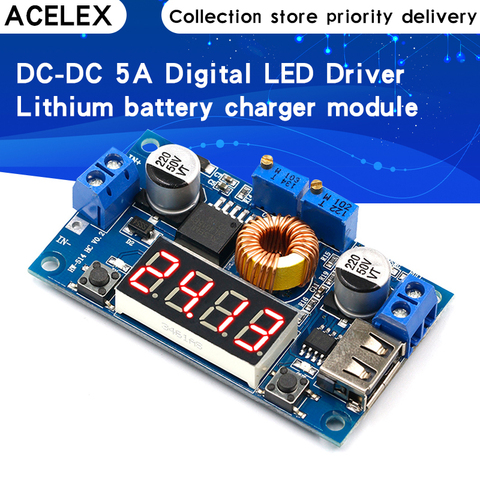 DC-DC 5A lecteur de LED numérique chargeur de batterie au lithium Module CC/CV USB convertisseur abaisseur avec voltmètre ampèremètre ► Photo 1/6