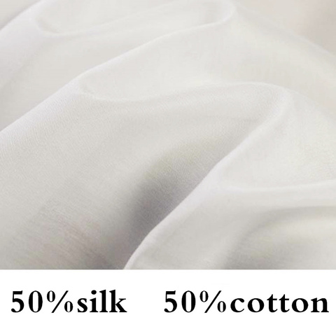 Vends par 3m,50% coton, 50% doublure intérieure en tissu de soie, blanc, épaisseur: 8-9mm, largeur: 114cm ► Photo 1/6