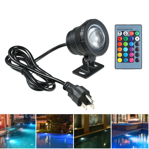 Spot lumineux Led 20W RGB, imperméable conforme à la norme IP65, éclairage submergé, Spot lumineux avec télécommande, 16 couleurs, idéal pour une fontaine, une piscine, un étang ou un Aquarium ► Photo 1/6