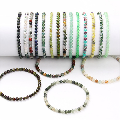 42 sortes naturelles 4 mm Fluorite perles Bracelets femmes à la main élastique bracelet hommes Grade A Sodalite pierre Pulsera bijoux polis ► Photo 1/1