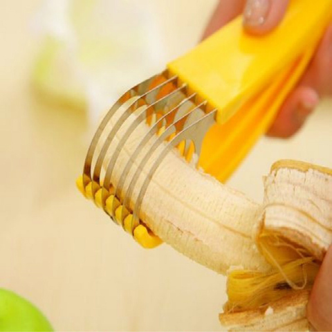 Trancheuse à salade, saucisse, fruits et légumes, coupeur de banane, en acier inoxydable, Sundaes, outils de cuisine, accessoires de cuisine, Gadgets ► Photo 1/5