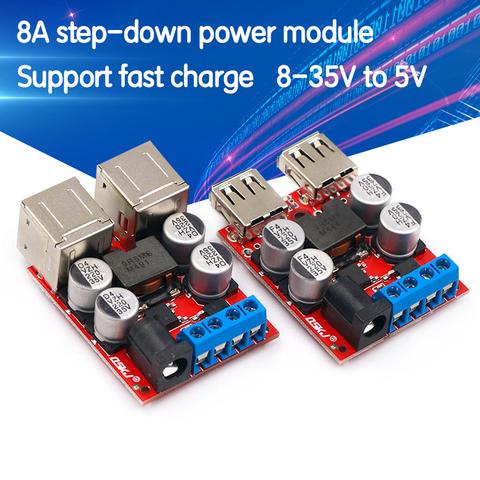 DC-DC véhicule chargeur 8V-35V 5V 8A alimentation Module de dépressurisation 2 4 ports USB sortie chargeur mobile ► Photo 1/6