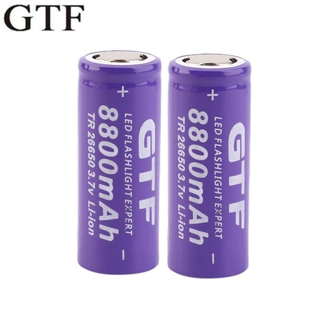 GTF 26650 batterie 3.7V 8800mAh Li-ion batterie Rechargeable pour lampe de poche torche Li-ion batterie accumulateur batterie livraison directe ► Photo 1/6