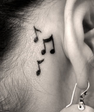 Faux tatouage temporaire pour femmes, autocollant sur l'oreille, note de musique, oiseau étoiles, ligne stries, henné, flash, 24 ► Photo 1/6