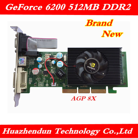 Carte graphique GeForce 6200 AGP 8x pour ordinateur de bureau, 512M mieux que FX5500, 1 pièce ► Photo 1/1