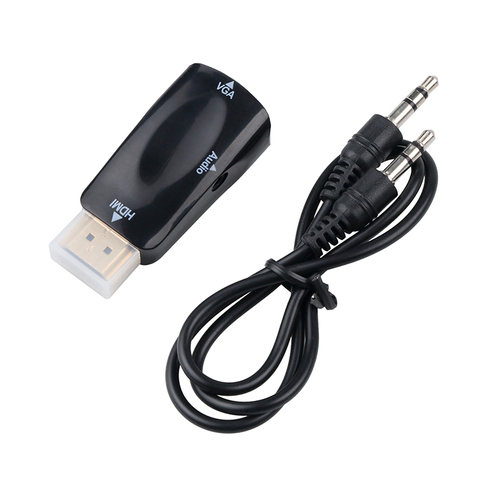 Kebidu – adaptateur convertisseur mâle-femelle avec câble Audio, compatible HDMI vers VGA, pour PC, tablette, Support adaptateur HDTV 1080P ► Photo 1/6