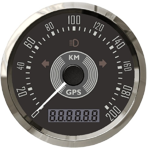 Compteur de vitesse GPS réglable 85mm 200 km/h 0-150MPH pour voiture moto 12V 24V avec rétro-éclairage ► Photo 1/6