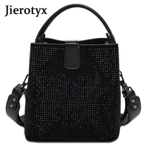 Jiieotyx-sac à main en cuir Pu pour femmes, sac seau de qualité avec diamants, marque célèbre de styliste, petits sacs à bandoulière ► Photo 1/6