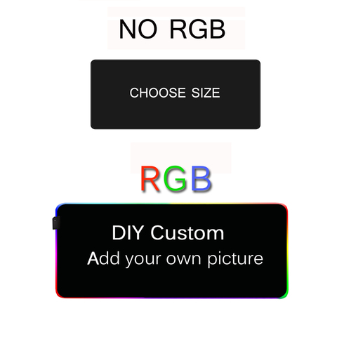 Tapis de souris RGB personnalisé pour ordinateur, rétro-éclairage Xxl, accessoires de jeu, accessoire de Gamer, LED ► Photo 1/6