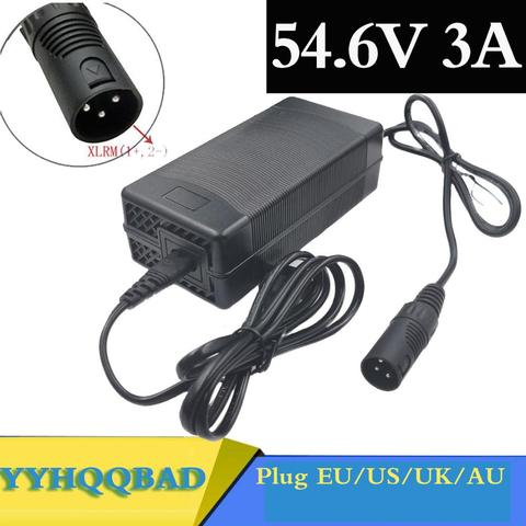 Chargeur 54.6V 3a 54.6v 3a pour batterie au lithium 48V, avec prise XLR, pour vélo électrique ► Photo 1/6