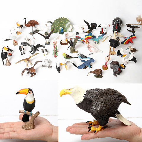 Figurine en forme de chauve-aigle pélican, cygne, oiseau, Figurine peinte à la main, modèle de Collection pour enfants, jouets éducatifs scientifiques ► Photo 1/6