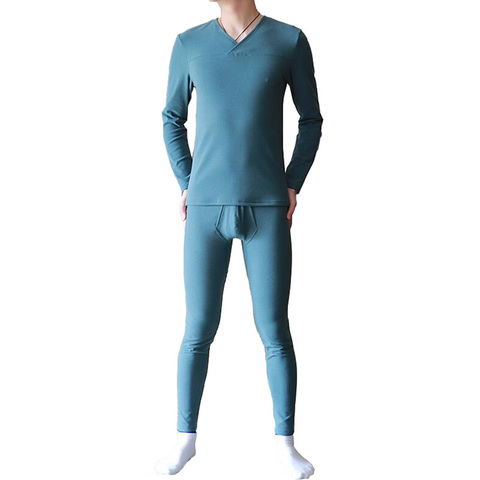 Sous-vêtement thermique pour homme sous-vêtements de contention ensemble caleçon thermo lingerie épaisse double face peluches leggings camisa termica ► Photo 1/6