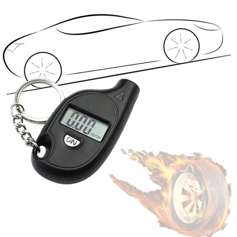 Jauge de pneu avec affichage numérique LCD, Mini porte-clés, 2-150 PSI, testeur de pression d'air, pour voiture, outil de moto ► Photo 1/6