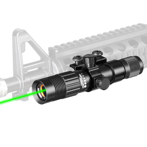 Pointeur du Laser vert de tactique 5mw, pointeur du Laser vert réglable pour la chasse avec Rail de 21mm ► Photo 1/6