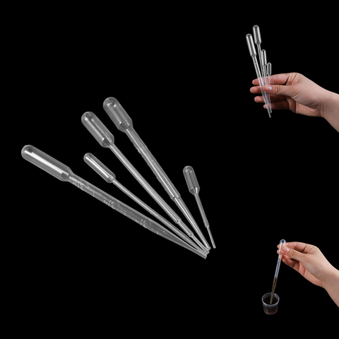 Pipettes en plastique jetables de 200 à 3ML, compte-gouttes de transfert à pression pour moule en Silicone, résine époxy UV, fabrication de bijoux, 20-0.2 pièces ► Photo 1/6