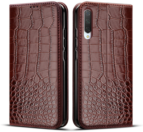 Coque à rabat pour Xiaomi, texture Crocodile en cuir, étui pour Mi 9 Lite ► Photo 1/5