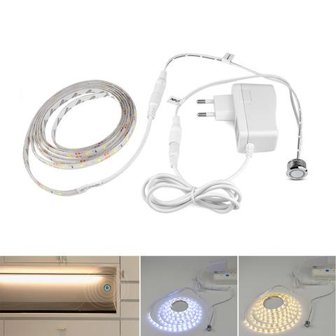 Bande lumineuse LED 12V 2835 SMD à intensité réglable, interrupteur à capteur tactile, pour garde-robe, placard de cuisine, 110V 220V 1M 2M 3M ► Photo 1/6