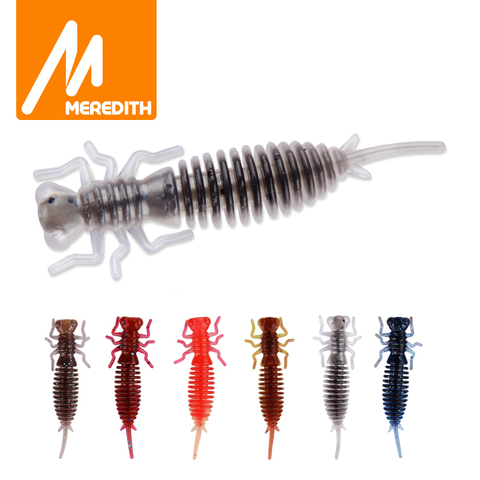 MEREDITH larve 10 pièces/lot 50mm 0.9g libellule douce pêche ver leurres gabarits leurre de pêche appâts artificiels tacles leurres ► Photo 1/6