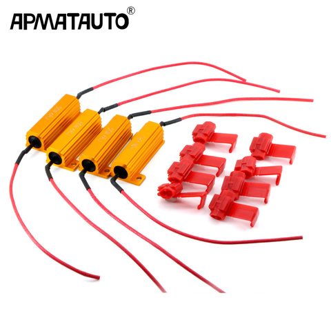 Résistance de charge de lumière de Signal de 4 × 50W 7443 WY21W W21W 7440 P21/5W 1157 P21W 1156 PY21W pour le condensateur de décodeur d'annuleur d'ampoule de LED de correction ► Photo 1/6