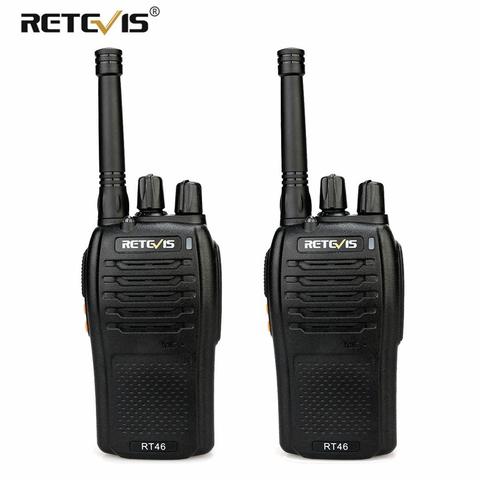 Une paire de chape RT46 talkie-walkie Radio PMR PMR446/FRS Radio bidirectionnelle Portable VOX Micro-USB charge Li-ion (ou AA) batterie ► Photo 1/6