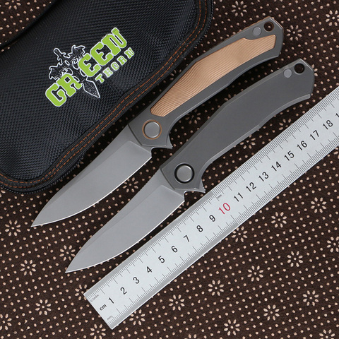 Green pine poker – lame D2 en édition limitée + manche en alliage de titane, couteau de survie de camping en plein air, outil pratique EDC ► Photo 1/6