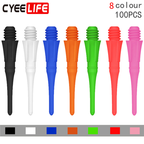 CyeeLife – pointes de fléchettes professionnelles en plastique, pointes de rechange, 8 couleurs, CL04Style, 100 pièces ► Photo 1/6