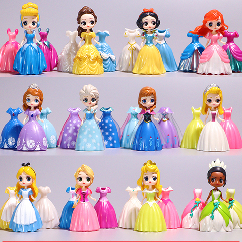 Disney princesse jouets poupées congelées elsa cendrillon Ariel Alice magique clip robe chothes changement chiffres poupées enfants jouets pour enfants ► Photo 1/5