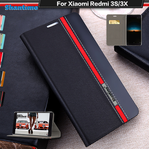 Coque souple de luxe en cuir PU pour Xiaomi, étui à rabat en silicone pour Redmi 3S 3X Pro Prime ► Photo 1/6