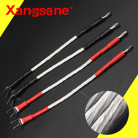 Xangsane 8Ag OCC 20cm argent-plaqué haut-parleur pont cablemachine ligne haut-parleur câble 3 en option ► Photo 1/6