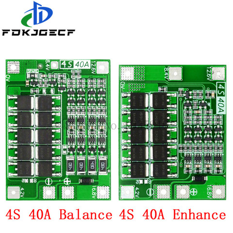 Carte de Protection de batterie au Lithium Li-ion 4s 40A, chargeur 18650 PCB BMS pour moteur de perceuse 14.8V 16.8V, amélioration/équilibre ► Photo 1/5