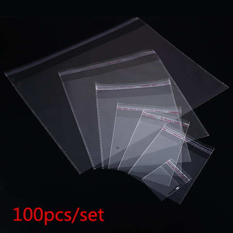 100 pièces taille Multiple clair auto-adhésif violoncelle Cellophane sac auto-étanchéité petits sacs en plastique pour bonbons emballage refermable Bag55 ► Photo 1/6