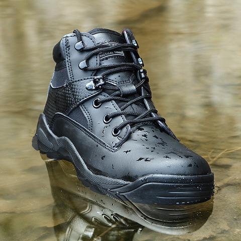 Bottes de lumière tactique militaire en plein air microfibre imperméable à l'eau résistant à l'usure Absorption des chocs randonnée escalade unisexe faible aide chaussure ► Photo 1/6