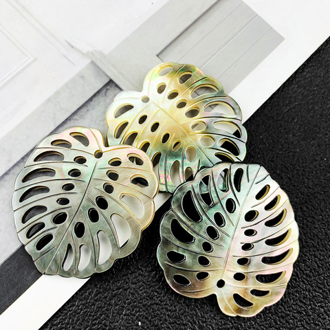 1PC Coquille D'ormeau Naturel Pendentif À Breloque Feuille Perle De Coquille De Nacre Bricolage FAIRE LA Boucle D'oreille Collier Bijoux Résultats Accessoires ► Photo 1/6