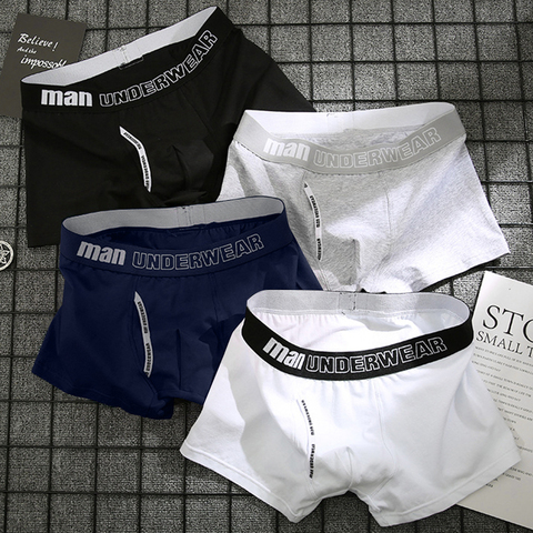 Boxer hommes sous-vêtements hommes coton caleçon mâle pur respirant Shorts culotte solide confortable caleçon boxeur ► Photo 1/6