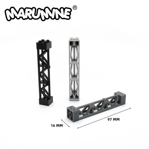 Marumine treillis tour 2x2x10 w/croix 58827 blocs de construction 95347 briques compatibles assemble ville vue particules Rail clôture ► Photo 1/6