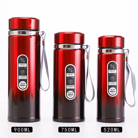 Thermos à Double paroi en acier inoxydable de 520/750/900ml, flacon isotherme Portable, pour l'extérieur, le bureau et les affaires ► Photo 1/5