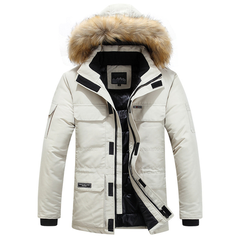 Grande taille hiver veste hommes décontractée coupe-vent épais chaud fausse fourrure col hommes Parka multi-poches plein air Chaquetas Hombre M-6XL ► Photo 1/6