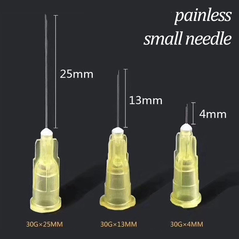Petite aiguille stérile indolore, outil chirurgical jetable, micro-plastique, 13mm 4mm 25mm, 30G ► Photo 1/3
