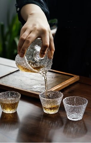 Tasse à thé en verre de Style japonais, ustensile à thé Gaiwan Gongdao, service à thé Kung Fu, bol à thé épaissi résistant à la chaleur avec couvercle ► Photo 1/6