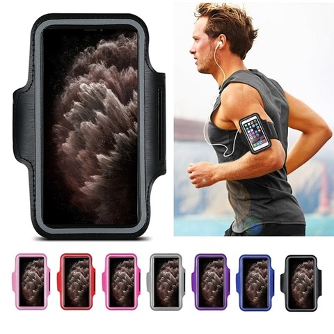 Bracelet de sport en cours d'exécution brassards étui de téléphone pour iPhone 11 Pro XS Max XS XR X 8 7 6 Plus 5s 5 SE 2022 iPhone 12 Pro Max étui de téléphone sur la main ► Photo 1/6