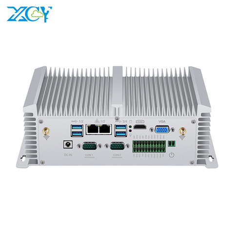 Mini PC industriel sans ventilateur dans le noyau i5 8250U i7 7500U 2 * RS232/422/485 8 * USB 2 * LAN HDMI VGA GPIO 2 * DDR4 4G LTE WiFi Windows 10 ► Photo 1/6