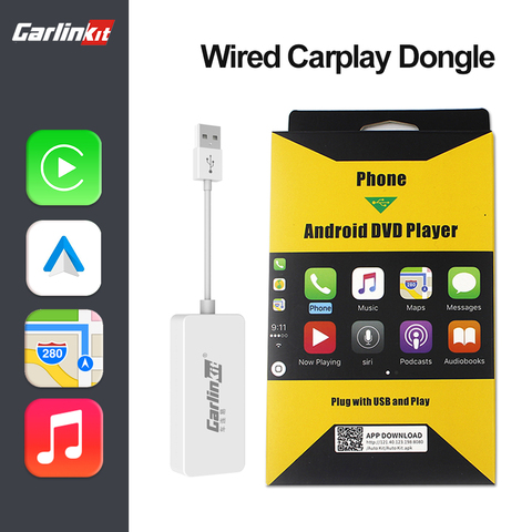 LoadKey & Carlinkit Android Auto Apple CarPlay Dongle filaire USB Plug And Play pour réorganiser la boîte de lien intelligente du lecteur de Navigation Android ► Photo 1/6