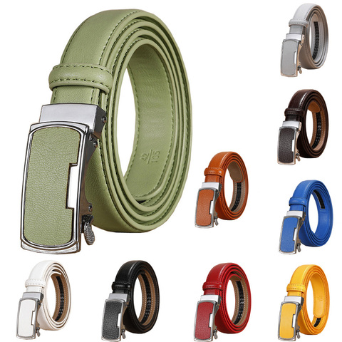 2.3CM femmes ceinture en cuir véritable pour femme sangle décontracté tout-match dames ceintures réglables concepteur automatique boucle de ceinture ► Photo 1/6